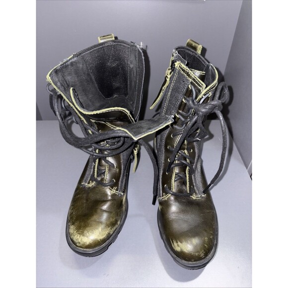 Sorel Phoenix Boots Womens Green Lace Up Combat Ankle Leather Sz 6 - Picture 11 of 13